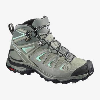 Salomon X ULTRA 3 MID GTX W - Siva Turistické Topánky Damske, S0260SK